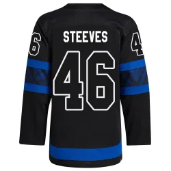 Men's Alex Steeves Toronto Maple Leafs Alternate Jersey - Black Authentic