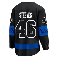 Men's Alex Steeves Toronto Maple Leafs Alternate Premier Jersey - Black Breakaway