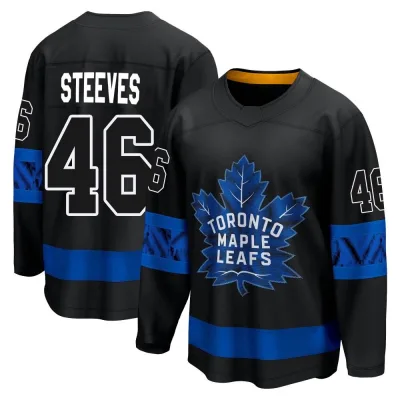 Men's Alex Steeves Toronto Maple Leafs Alternate Premier Jersey - Black Breakaway