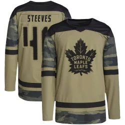 Men's Alex Steeves Toronto Maple Leafs Military Appreciation Practice Jersey - Camo Authentic