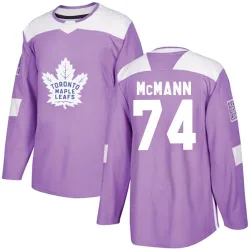 Men's Bobby McMann Toronto Maple Leafs Fights Cancer Practice Jersey - Purple Authentic