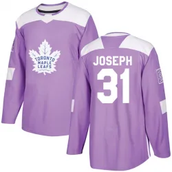 Men's Curtis Joseph Toronto Maple Leafs Fights Cancer Practice Jersey - Purple Authentic