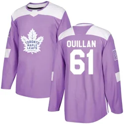 Men's Jacob Quillan Toronto Maple Leafs Fights Cancer Practice Jersey - Purple Authentic