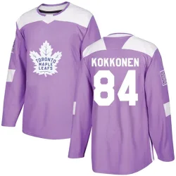 Men's Mikko Kokkonen Toronto Maple Leafs Fights Cancer Practice Jersey - Purple Authentic