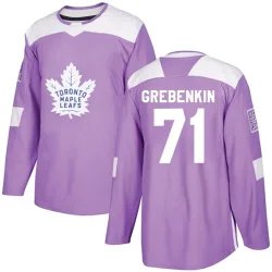 Men's Nikita Grebenkin Toronto Maple Leafs Fights Cancer Practice Jersey - Purple Authentic