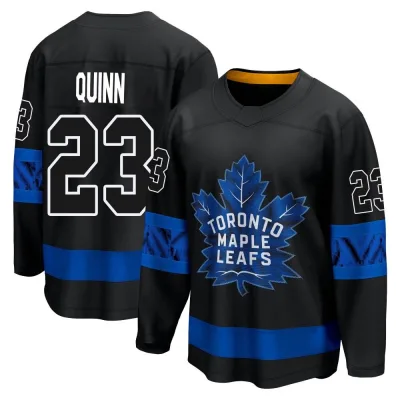 Men's Pat Quinn Toronto Maple Leafs Alternate Premier Jersey - Black Breakaway