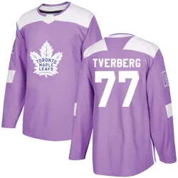 Men's Ryan Tverberg Toronto Maple Leafs Fights Cancer Practice Jersey - Purple Authentic