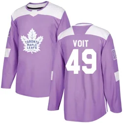 Men's Ty Voit Toronto Maple Leafs Fights Cancer Practice Jersey - Purple Authentic