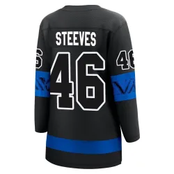 Women's Alex Steeves Toronto Maple Leafs Alternate Premier Jersey - Black Breakaway