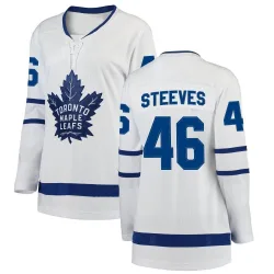 Women's Alex Steeves Toronto Maple Leafs Away Jersey - White Breakaway