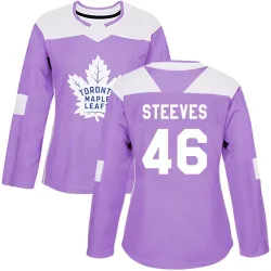 Women's Alex Steeves Toronto Maple Leafs Fights Cancer Practice Jersey - Purple Authentic