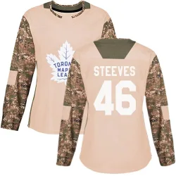 Women's Alex Steeves Toronto Maple Leafs Veterans Day Practice Jersey - Camo Authentic