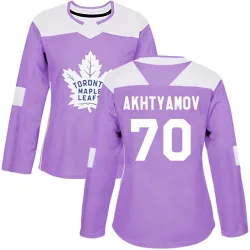 Women's Artur Akhtyamov Toronto Maple Leafs Fights Cancer Practice Jersey - Purple Authentic