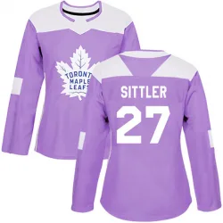 Women's Darryl Sittler Toronto Maple Leafs Fights Cancer Practice Jersey - Purple Authentic