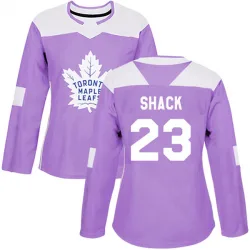 Women's Eddie Shack Toronto Maple Leafs Fights Cancer Practice Jersey - Purple Authentic