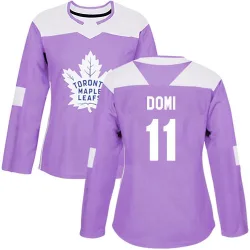 Women's Max Domi Toronto Maple Leafs Fights Cancer Practice Jersey - Purple Authentic