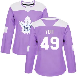 Women's Ty Voit Toronto Maple Leafs Fights Cancer Practice Jersey - Purple Authentic