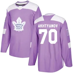 Youth Artur Akhtyamov Toronto Maple Leafs Fights Cancer Practice Jersey - Purple Authentic