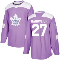 Youth Frank Mahovlich Toronto Maple Leafs Fights Cancer Practice Jersey - Purple Authentic